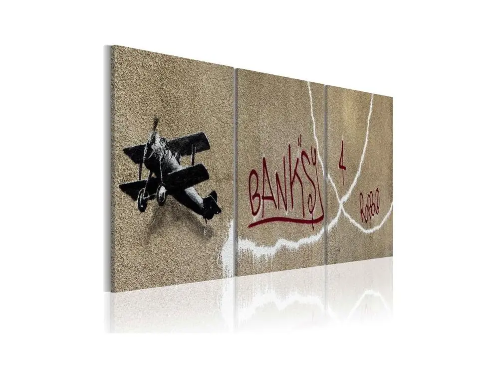 Tableau Avion Banksy : Taille - 120 x 60 cm