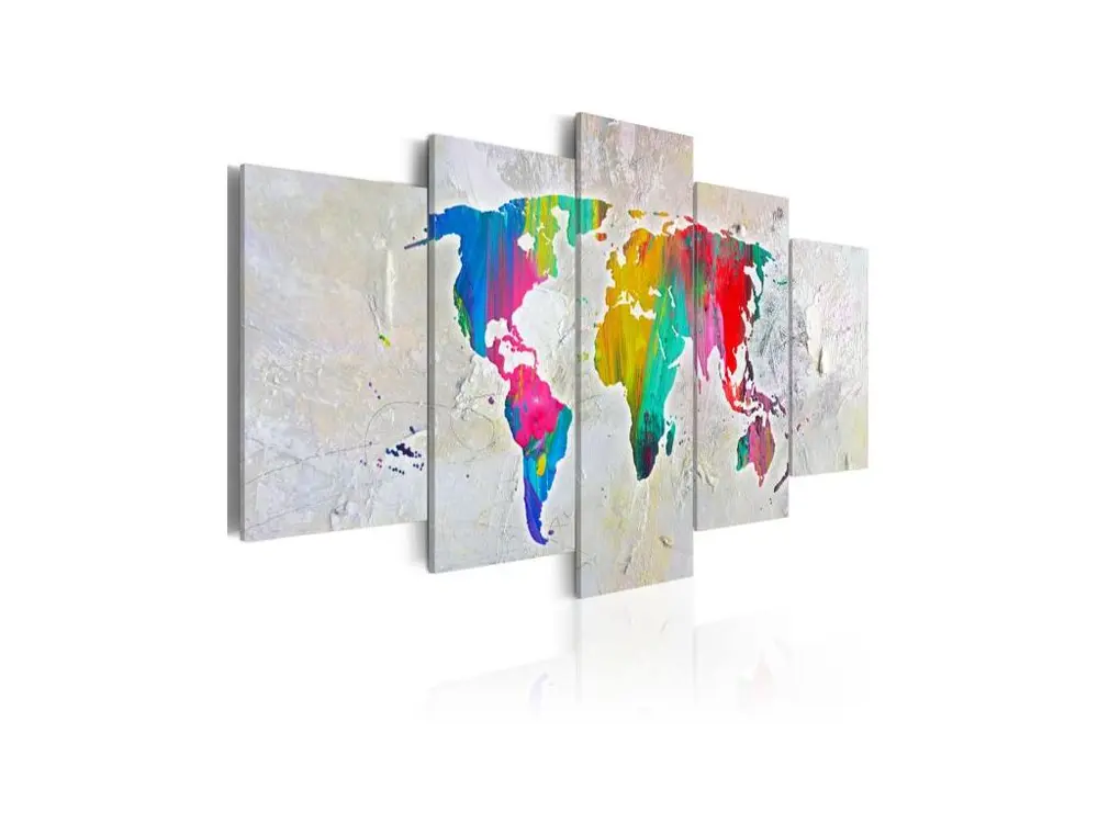 Tableau Cartes du monde Energy of World : Taille - 200 x 100 cm