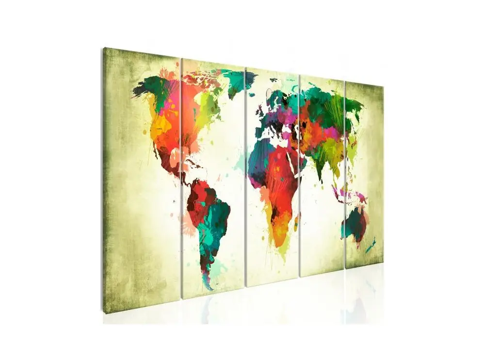 Tableau Cartes du monde Unusual World Map : Taille - 200 x 80 cm