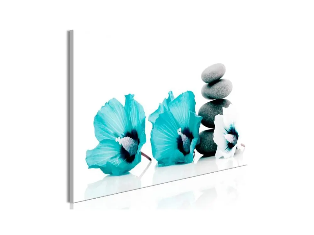 Tableau Zen Calm Mallow (1 Part) Narrow Turquoise : Taille - 150 x 50 cm