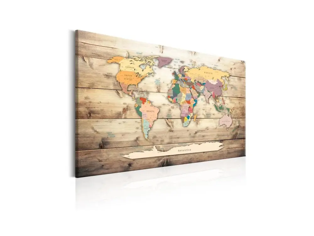 Tableau Cartes du monde World Map: Colourful Continents : Taille - 60 x 40 cm