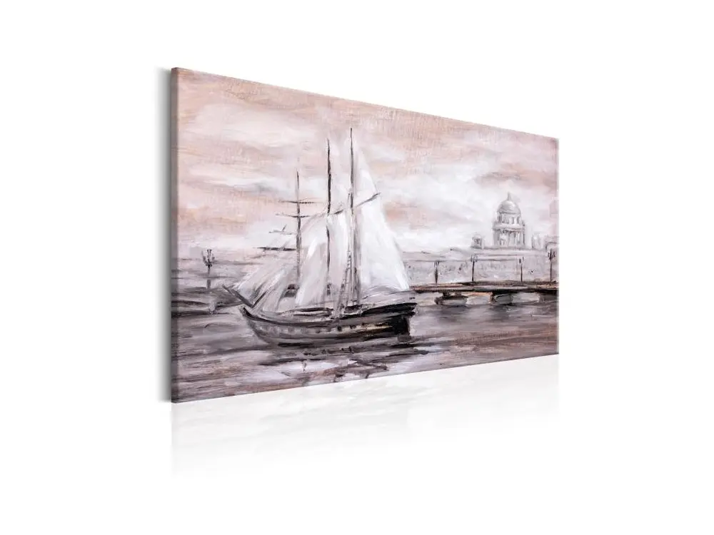 Tableau Charming Port : Taille - 90 x 60 cm