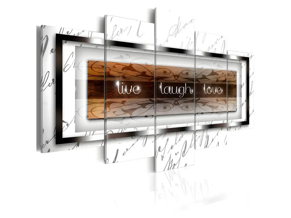 Tableau live, laugh, love - white : Taille - 100 x 50 cm