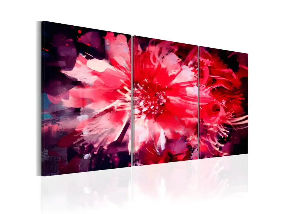 Tableau Fleurs Crimson Flowers : Taille - 60 x 30 cm