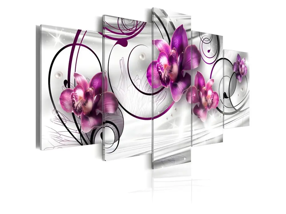 Tableau Fleurs Orchids and Pearls : Taille - 200 x 100 cm