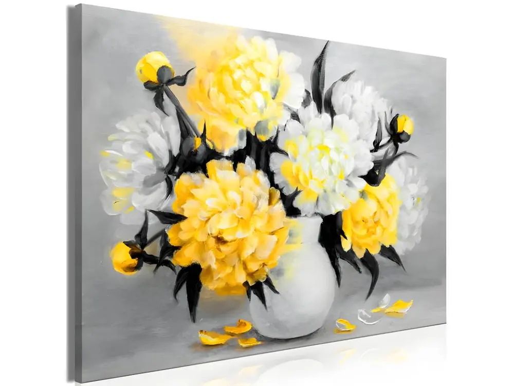 Tableau Fleurs Fragrant Colours (1 Part) Wide Yellow : Taille - 90 x 60 cm