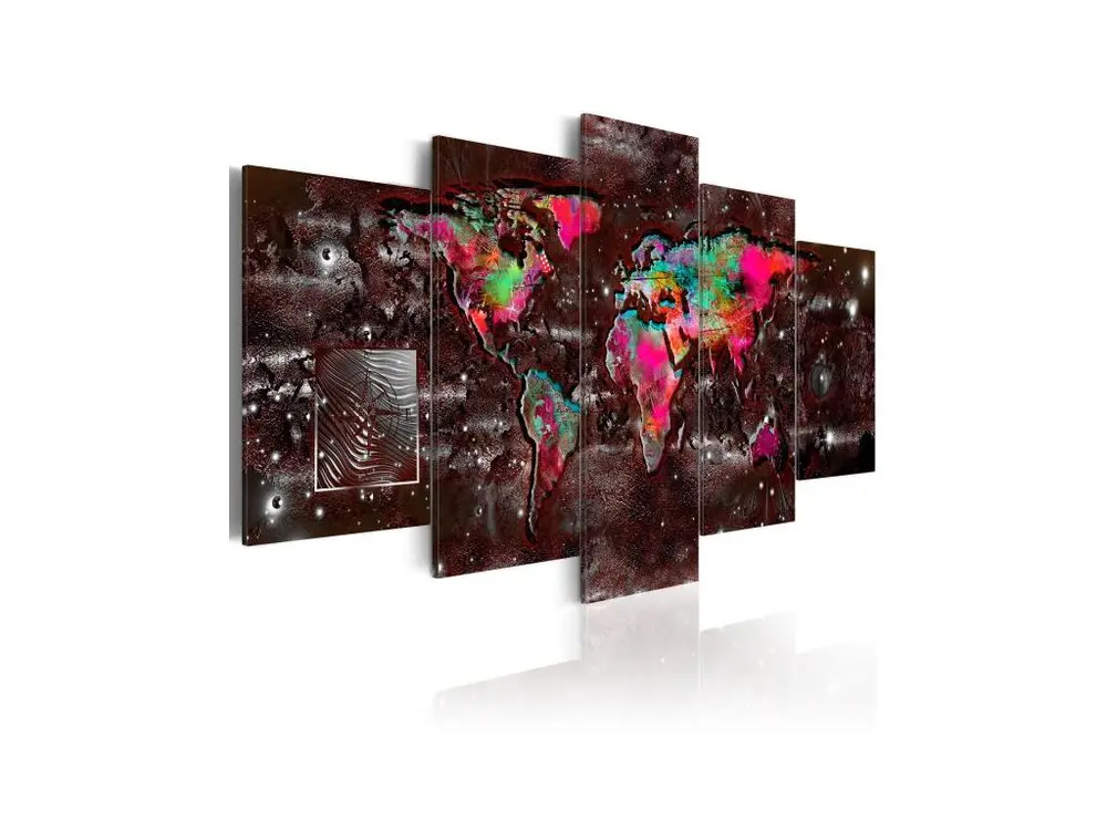 Tableau Cartes du monde Colourful Extravagance : Taille - 200 x 100 cm