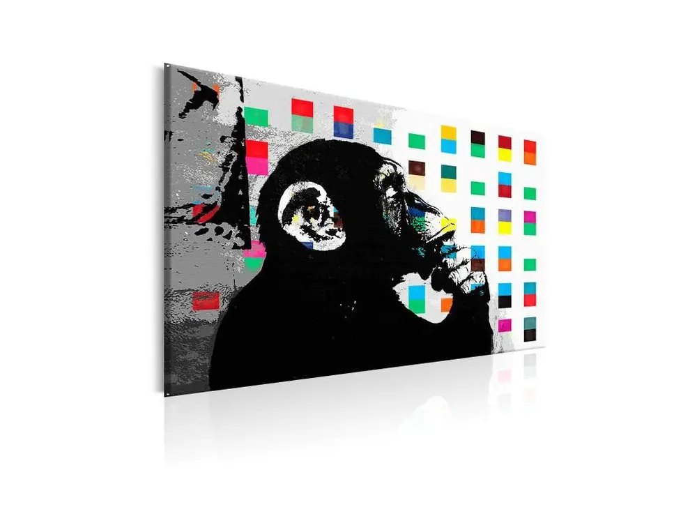 Tableau Banksy The Thinker Monkey : Taille - 120 x 80 cm