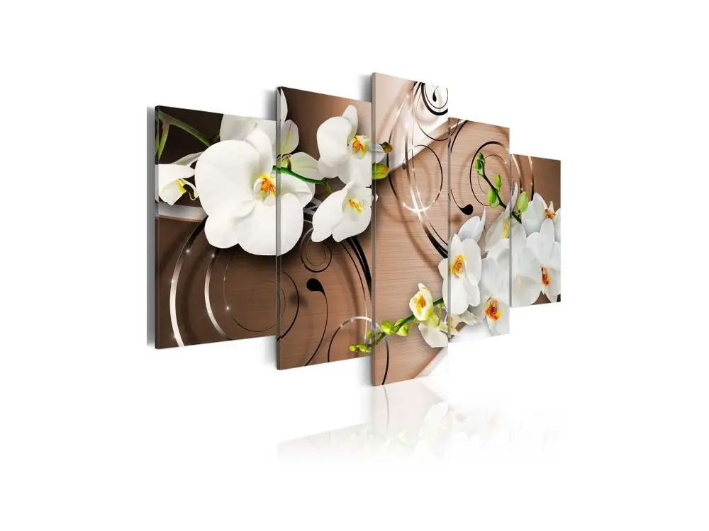 Tableau Fleurs Ivory orchids : Taille - 200 x 100 cm