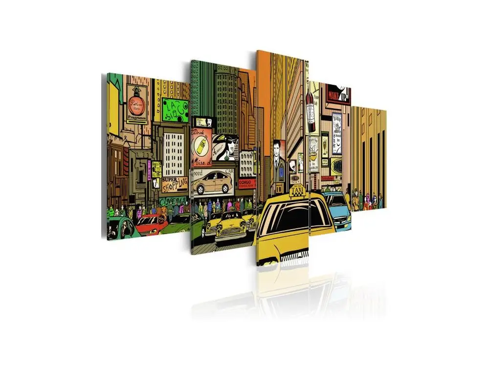 Tableau Villes Rues de New York dans la B. D. : Taille - 200 x 100 cm