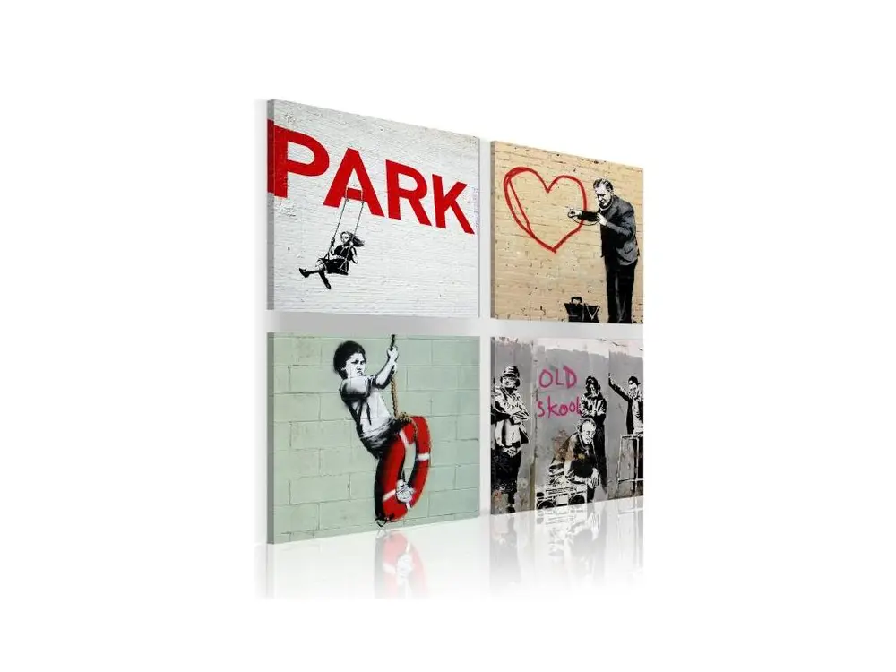 Tableau Banksy - Inspiration urbaines : Taille - 90 x 90 cm