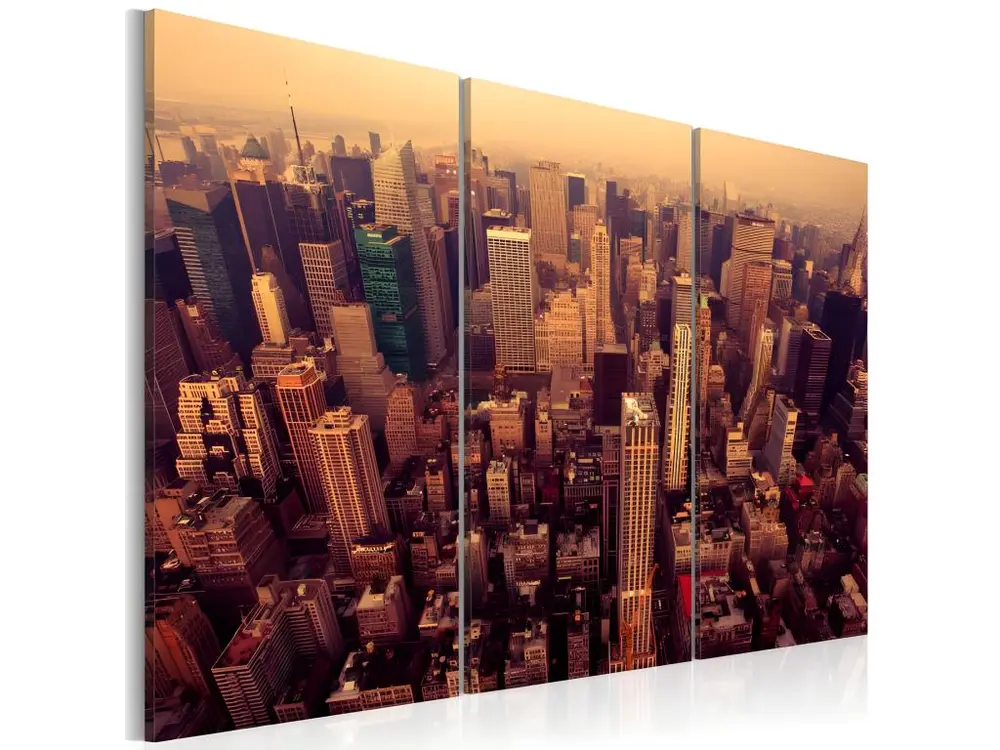 Tableau Villes Coucher de soleil sur New York : Taille - 120 x 80 cm